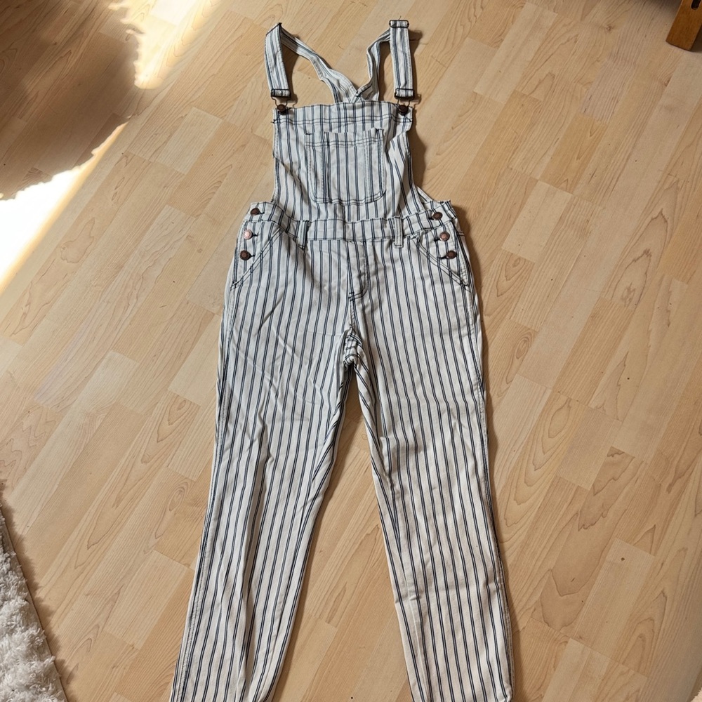 Judy Blue Navy and White Striped Overalls